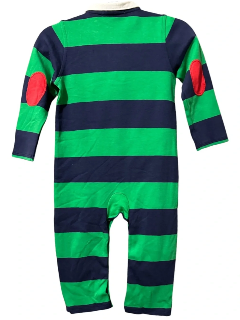 Beaufort Bonnet Sir Proper’s Rugby Romper Green Blue Stripes 18M NWT